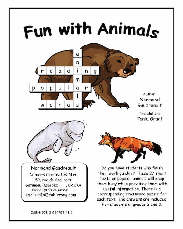 Fun with Animals - PDF - (Grades 2/3) — Fiches reproductibles pour  enseignant(e)s — Cahiers d'activités .